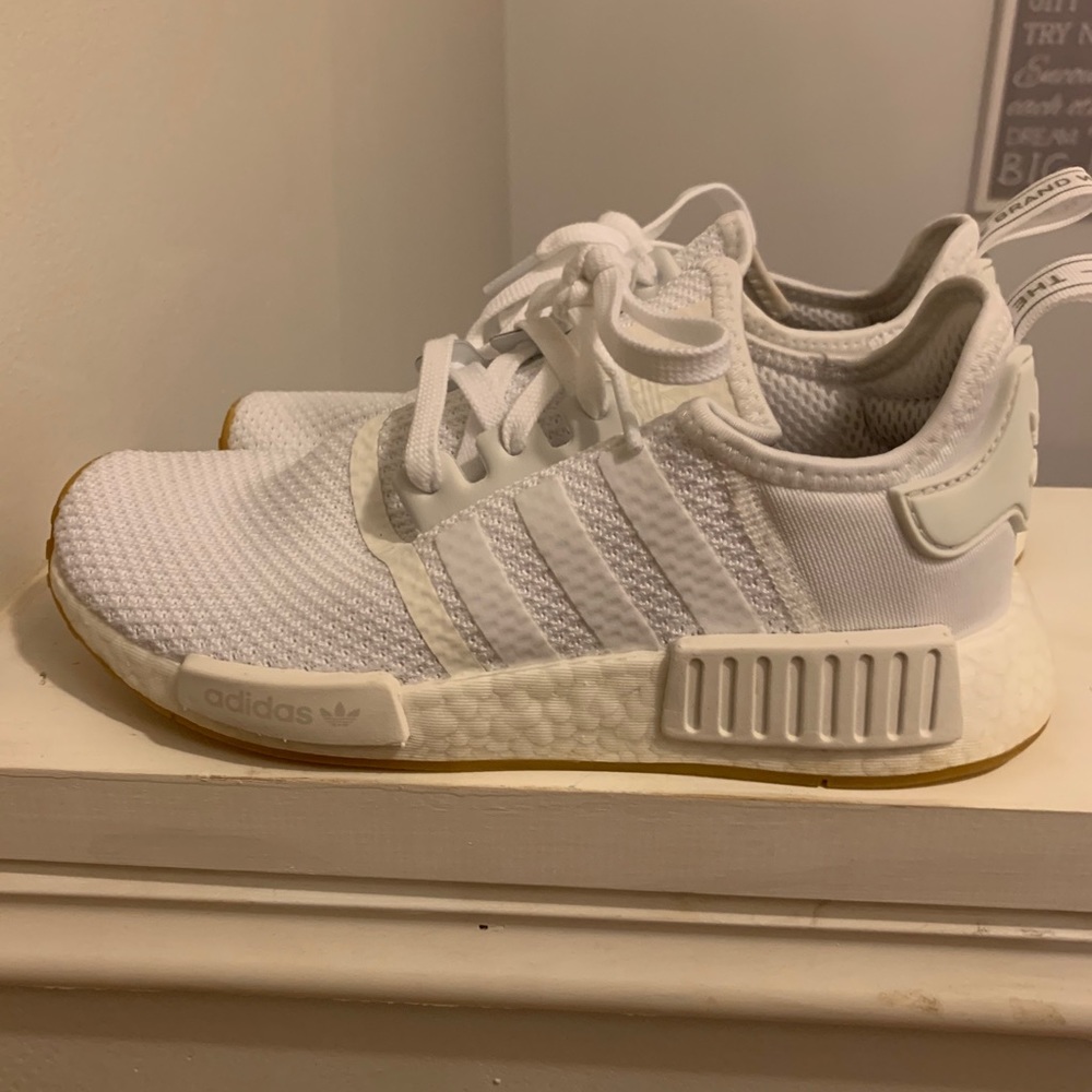 All White Adidas NMD